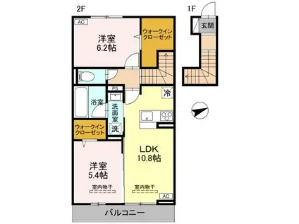 リンクベース2(2LDK/2階)の間取り写真