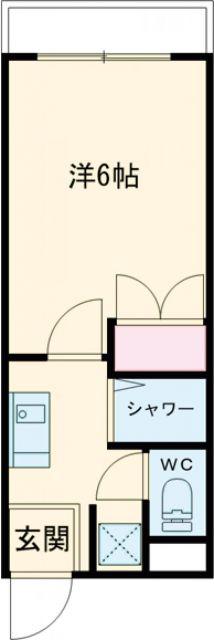 房尾本店2丁目ビル(1K/6階)の間取り写真