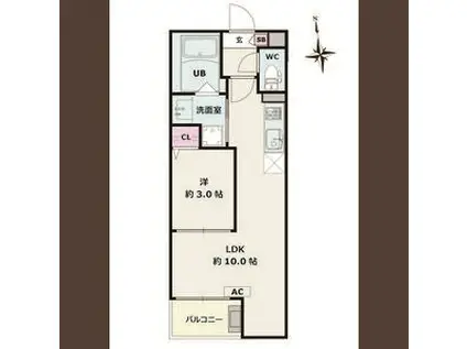 JACK MORIYAMAI(1LDK/2階)の間取り写真