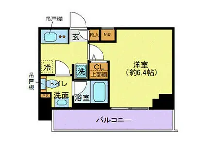 プレール・ドゥーク豊洲スクエア(1K/6階)の間取り写真