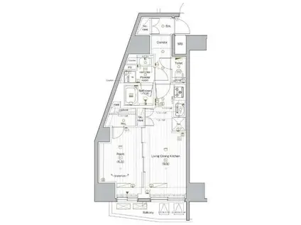 プレミアムキューブジー後楽園(1LDK/6階)の間取り写真