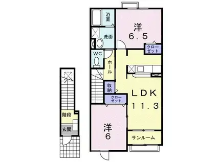 フローレンス(2LDK/2階)の間取り写真