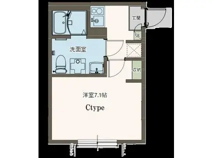 AGRANDE ODAKYU-SAGAMIHARAII(1K/2階)の間取り写真