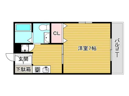 エスポワール(1K/2階)の間取り写真