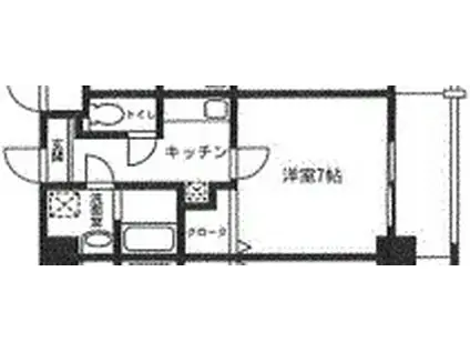 レジデンシャルヒルズ・デュオスタイル(1K/5階)の間取り写真