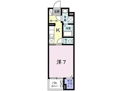 セリシール(1K/2階)の間取り写真