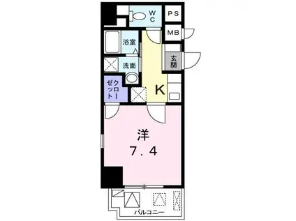 サンフォレスト(1K/7階)の間取り写真