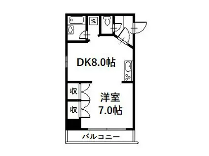 藤グリーンビル(1DK/2階)の間取り写真