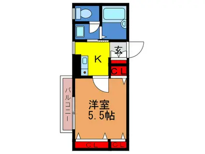ルミエールときわ(1K/2階)の間取り写真