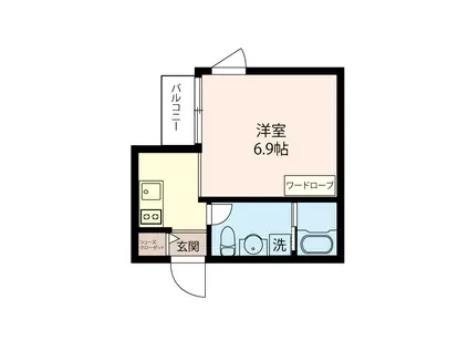 中延HILLZ(1K/1階)の間取り写真