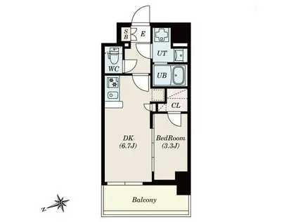 S‐RESIDENCE四日市安島ALOGGIO(1DK/2階)の間取り写真