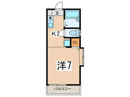 ヴィラ玉川学園(1K/1階)の間取り写真