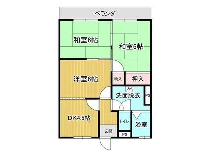 若楠マンション(3DK/3階)の間取り写真