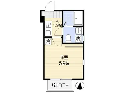 メゾンアンソレイエ(1K/3階)の間取り写真