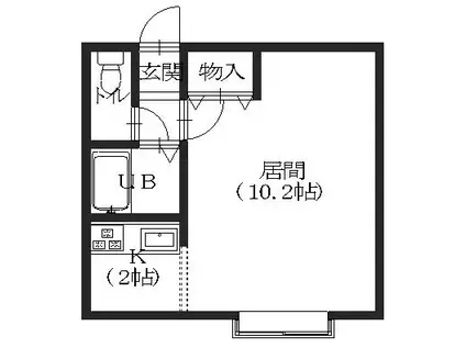 クレステージ宮前(1K/2階)の間取り写真