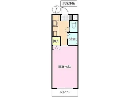 サンハイツ徳間(1K/2階)の間取り写真