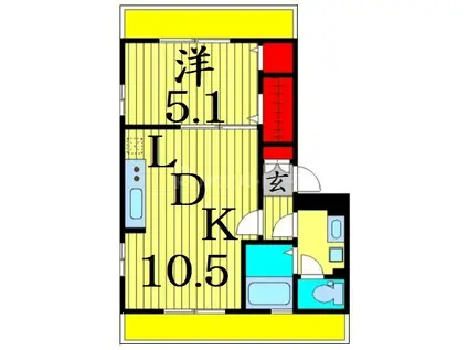 パーチェメゾン明日香(1LDK/2階)の間取り写真