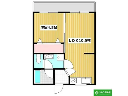大城コーポ(1LDK/3階)の間取り写真