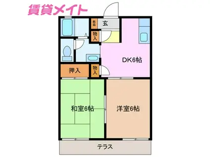 エクセレントハイツ(2DK/2階)の間取り写真