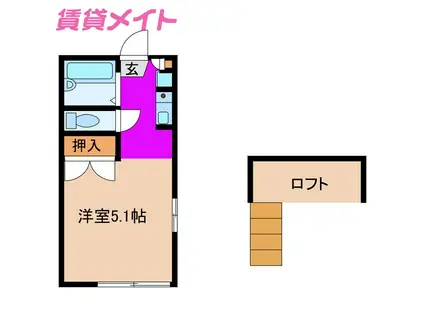 レーベンハイムII(ワンルーム/1階)の間取り写真