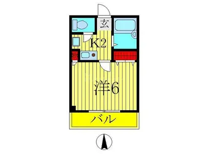 SKヴィラ(1K/1階)の間取り写真