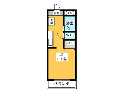 グリーンハイツ松本(ワンルーム/3階)の間取り写真