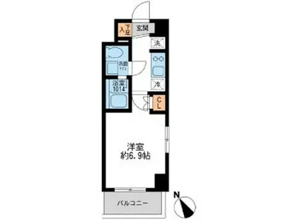 アーデン門前仲町(1K/4階)の間取り写真