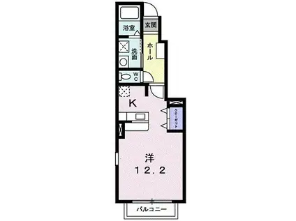 パラッツォ(ワンルーム/1階)の間取り写真