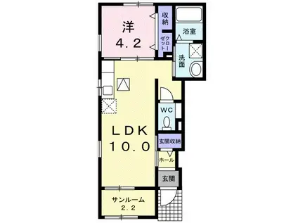 コンフォール(1LDK/1階)の間取り写真