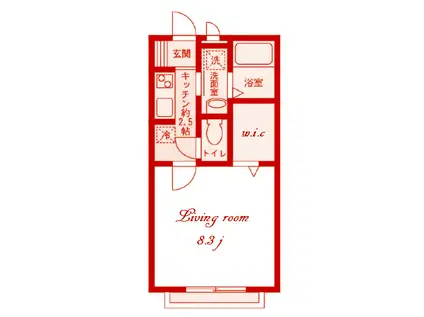 トレスプエンテIV(1K/2階)の間取り写真