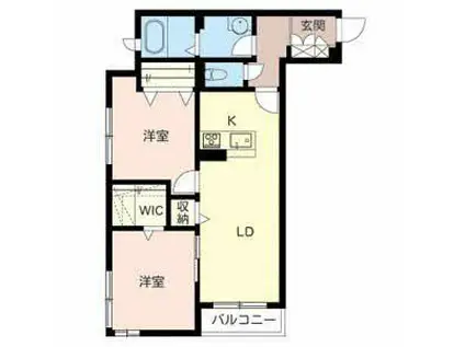 シャーメゾン レグルス(2LDK/2階)の間取り写真