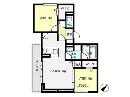 D-RESIDENCE光丘町B棟(2LDK/2階)の間取り写真
