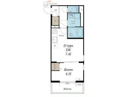 リブリ・鹿島(1DK/2階)の間取り写真