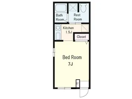 スカイハイム(ワンルーム/1階)の間取り写真