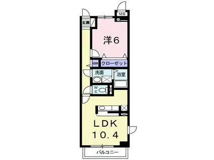 ヌーベルコリーヌII(1LDK/1階)の間取り写真