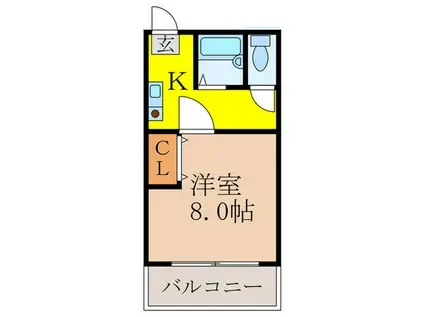 ハイムノーベル(1K/2階)の間取り写真