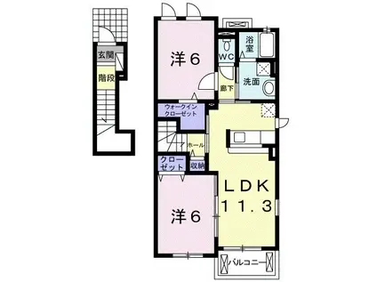 ロイヤル イリマ(2LDK/2階)の間取り写真