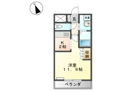 コンフォース壱番館(1K/2階)の間取り写真