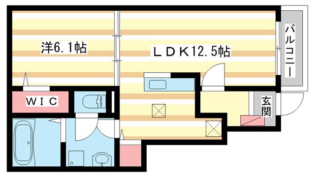 フォレ・リヴィエールI(1LDK/1階)の間取り写真