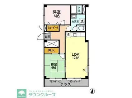 ファミール2000 B(2LDK/1階)の間取り写真