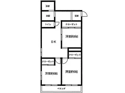第3フクマルビル(1LDK/4階)の間取り写真