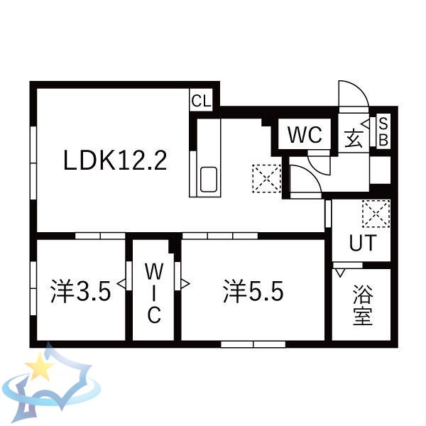 ONE-SOEN(2LDK/3階)の間取り写真