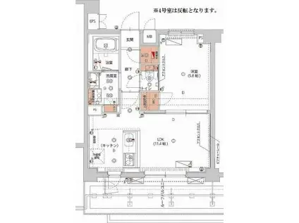 ハーモニーレジデンス神楽坂ヒルズSECOND(1LDK/6階)の間取り写真