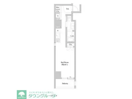 ミリアレジデンス北新宿(1K/5階)の間取り写真