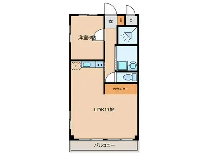 アイランドホーム(1LDK/2階)の間取り写真