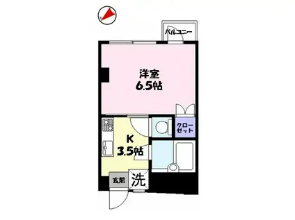 ラフェスタ四日市町(1K/3階)の間取り写真