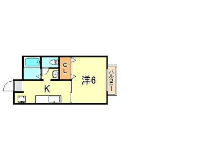 MCハイツII(1K/2階)の間取り写真