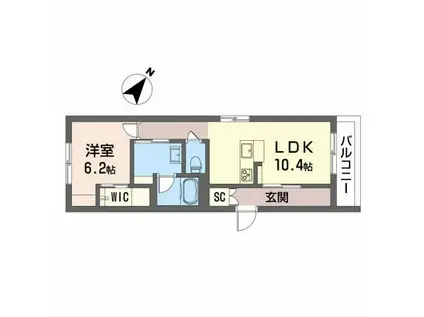 べレオ黄金町(1LDK/2階)の間取り写真