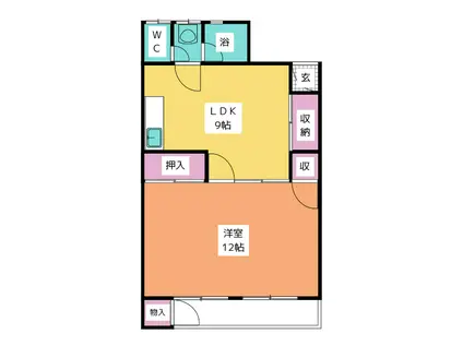 ミントハウス可児(1LDK/2階)の間取り写真