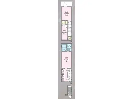 AZ石川台(2LDK/2階)の間取り写真
